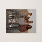 家族の名前パーソナライズされた写真パズル ジグソーパズル (横)