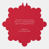 家族の名前フォトオーナメントホリデーカード オーナメントカード (裏面)