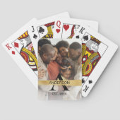 家族の名前フォトモノグラムの金ゴールド トランプ (裏面)