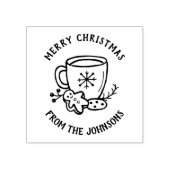 家族の名前入りメリークリスマス ラバースタンプ (インプリント)