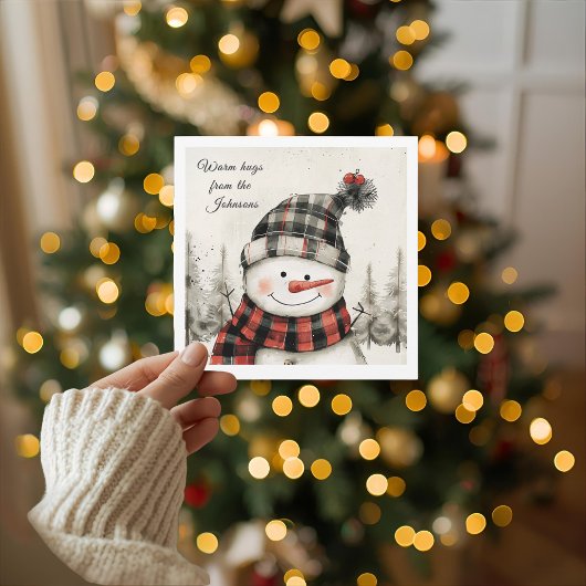 家族の名前入り雪だるまクリスマス