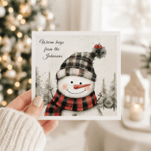 家族の名前入り雪だるまクリスマス