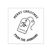 家族の名前入り メリークリスマス ラバースタンプ (インプリント)