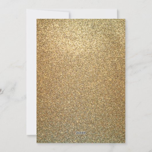 家族の名前写真ギフト贈り物おじぎ金ゴールドクリスマス シーズンカード (裏面)