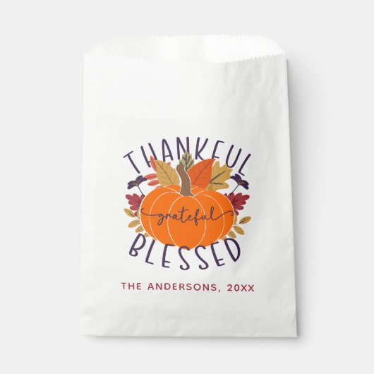 家族の名前感謝の感謝の感謝の賛美感謝祭 フェイバーバッグ (正面)