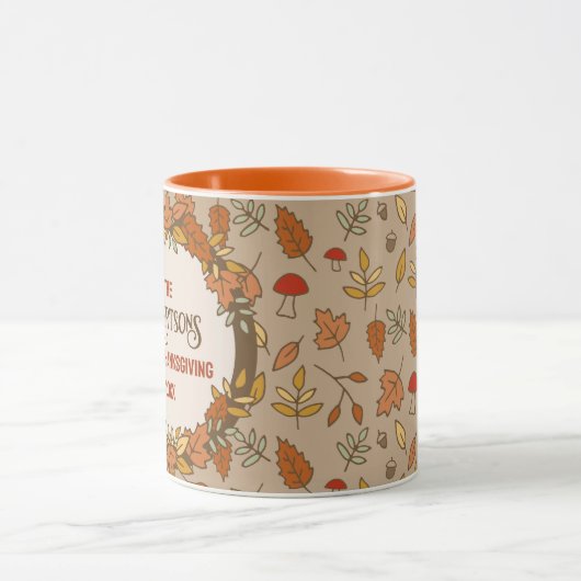 家族の名前感謝祭紅葉 マグカップ (中央)
