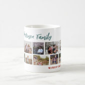 家族の名前10写真コラージメリークリスマス コーヒーマグカップ (中央)