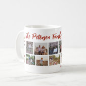 家族の名前10写真コラージメリークリスマス コーヒーマグカップ (正面左)