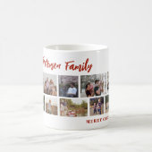 家族の名前10写真コラージメリークリスマス コーヒーマグカップ (中央)