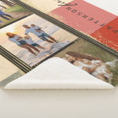 家族の名前3フォトコラージュ素朴抽象芸術 シェルパブランケット (3/4)