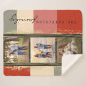 家族の名前3フォトコラージュ素朴抽象芸術 シェルパブランケット (正面(横))