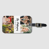 家族の名前4フォトコラージュモダンエレガントミニマル ラゲッジタグ (正面横)