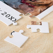 家族の名前4フォトコラージュ白 ジグソーパズル (側面)