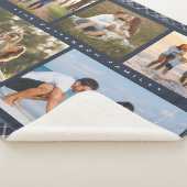 家族の名前5フォトコラージブループレイドモダン シェルパブランケット (3/4)