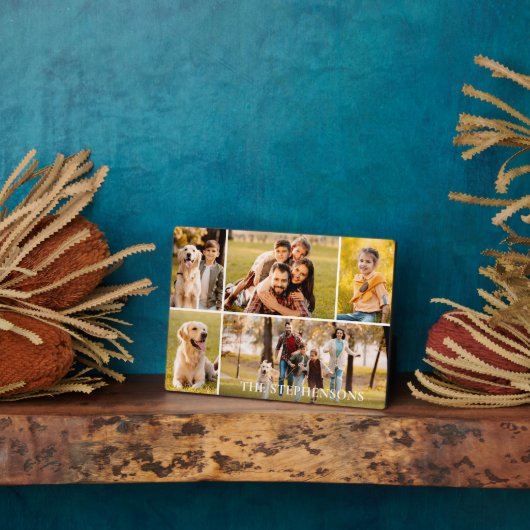 家族の名前5写真コラージュ写真 フォトプラーク (側面)