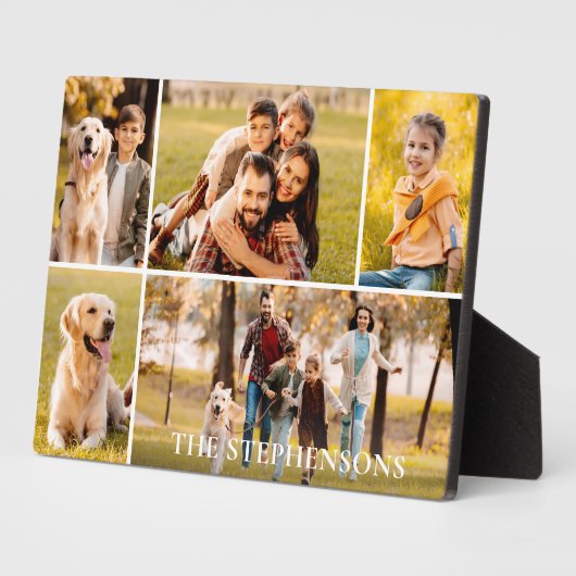家族の名前5写真コラージュ写真 フォトプラーク (側面)
