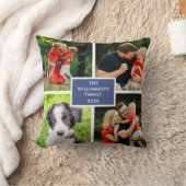 家族の名前 フォト コラージュ 4枚 クッション (ブランケット)