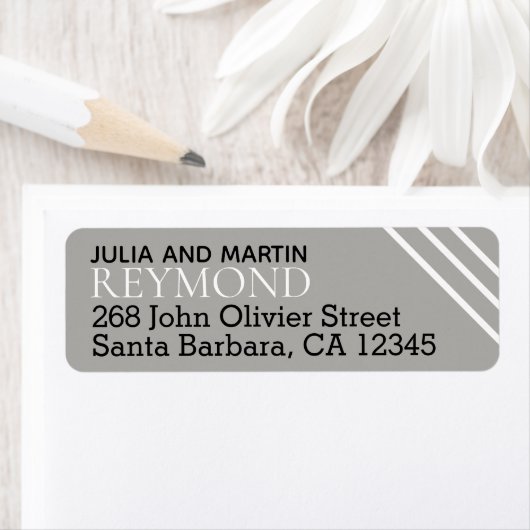 家族の名前/姓ホームの住所グレー ラベル (インサイチュ)