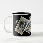 家族の名前photo collage on black ツートーンマグカップ (左)