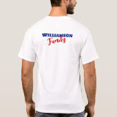 家族の名字が一致する、4th of July(アメリカの独立記念日)の全米的なパパ Tシャツ (裏面)
