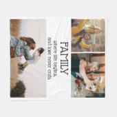 家族の名言 フォト コラージュ 現代のオーダーメイド フリースブランケット (正面(横))