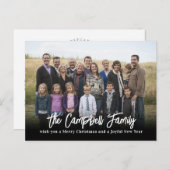 家族の喜びのクリスマスカード写真ホリデーポストカード シーズンポストカード (正面/裏面)