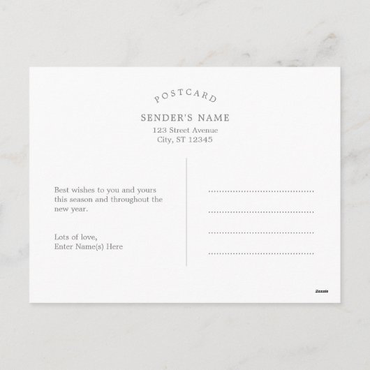 家族の喜びのクリスマスカード フォト ホリデー ポストカード (裏面)