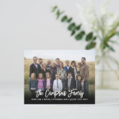 家族の喜びのクリスマスカード　写真　ホリデー ポストカード (スタンド正面)