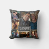 家族の喜びの写真の手教養がある黒板のトレンディー クッション (正面)