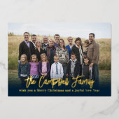 家族の喜びを伝えるホリデーカード クリスマスカード 箔シーズンカード (正面)