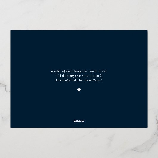 家族の喜びを伝えるホリデーカード クリスマスカード 箔シーズンカード (裏面)