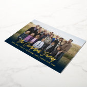 家族の喜びを伝えるホリデーカード クリスマスカード 箔シーズンカード (回転した状態)