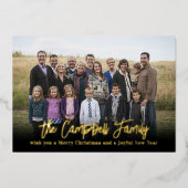 家族の喜びを祝うホリデーカード クリスマスカード 箔シーズンカード (正面)