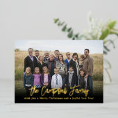 家族の喜びを祝うホリデーカード クリスマスカード 箔シーズンカード (立ち正面)