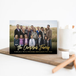 家族の喜びを表すホリデーカード クリスマスカード 箔シーズンカード