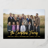 家族の喜びを飾る ホリデーカード クリスマスカード 箔シーズンカード (正面)