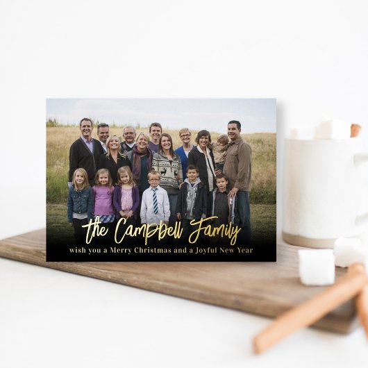 家族の喜びを飾る ホリデーカード クリスマスカード 箔シーズンカード