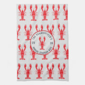 家族の夏のカスタム海鮮パーティー キッチンタオル (縦)