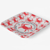 家族の夏のカニパーティー 海鮮パーティー カスタム ペーパープレート (傾斜あり)