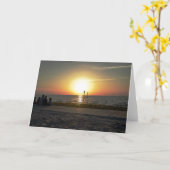 家族の夕日 カード (黄色い花)