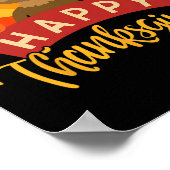 家族の夕食の饗宴のための幸せな感謝祭トルコ ポスター (角)