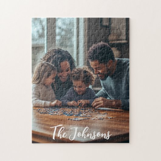 家族の夜のパーソナライズされた写真ギフト ジグソーパズル (縦)
