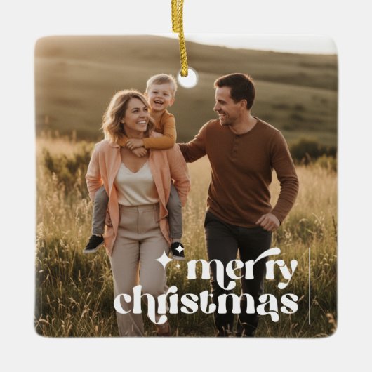 家族の大切な思い出が詰まったレトロなクリスマスオーナメント セラミックオーナメント (正面)