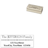 家族の姓と住所と正方形 ラバースタンプ (押印)