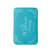 家族の姓によって確立される青緑のバス・マット バスマット (正面縦)