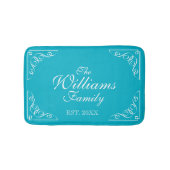 家族の姓によって確立される青緑のバス・マット バスマット (正面)