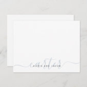 家族の姓結婚のライトシルバーグレー文字 ノートカード (正面/裏面)