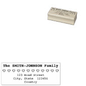 家族の姓+住所+ハートゴム印 ラバースタンプ (押印)