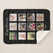 家族の子どもた数々のち12人の写真のコラージュ シェルパブランケット (正面(横))