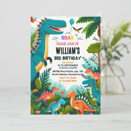 家族の子供かわいい男の子T 3 3レックス3日 招待状 (スタンド正面)